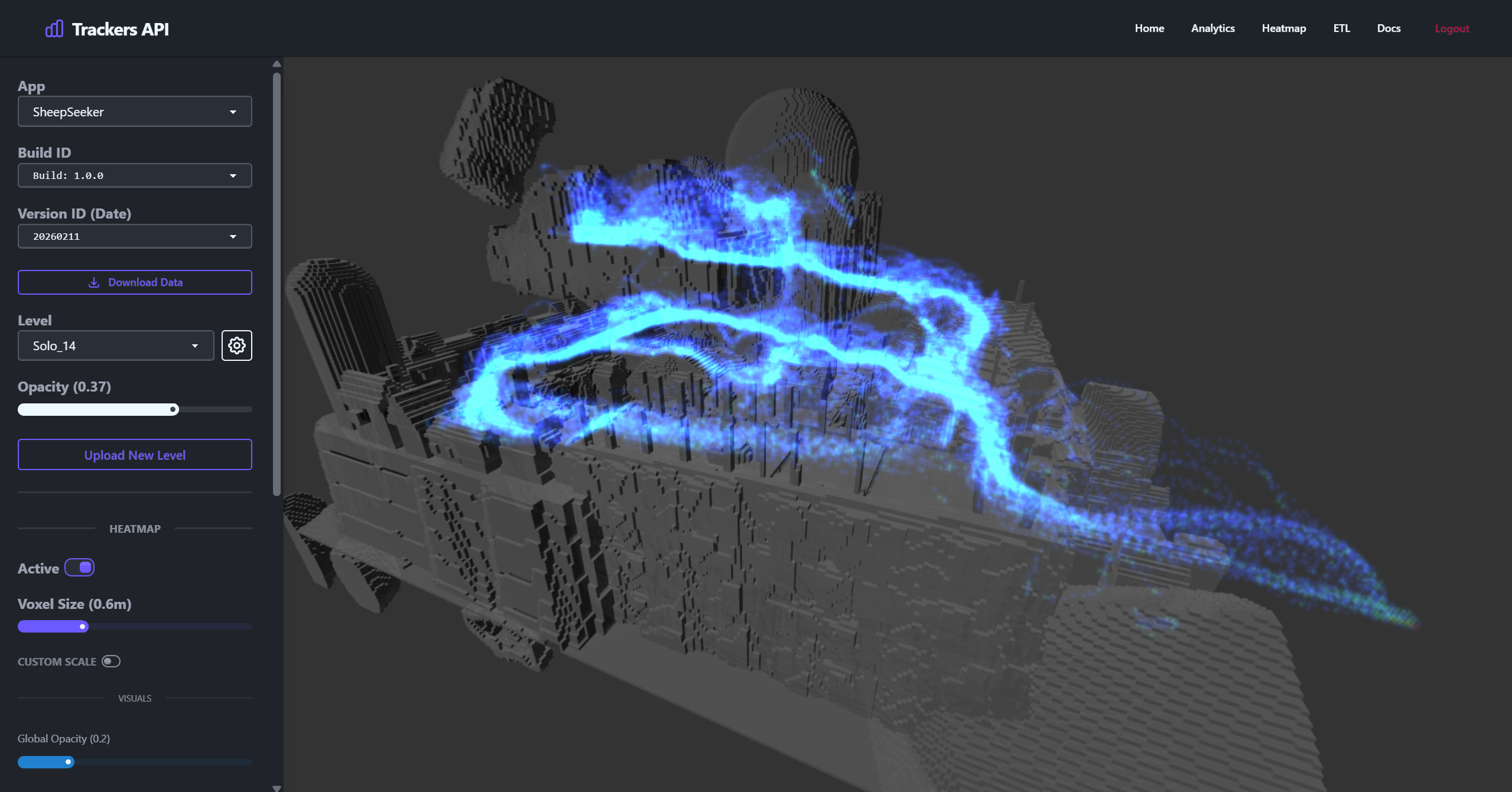 Trackers heatmap screenshot